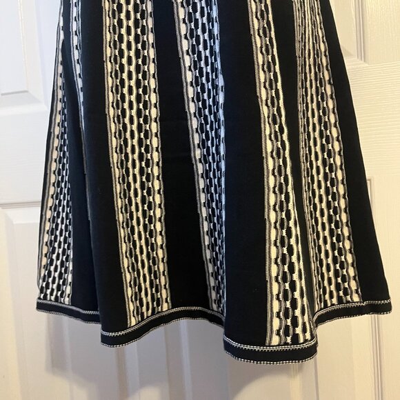 Tory Burch Monique black and cream knit pleated sleeveless fit-and-flare dress - Picture 11 of 11